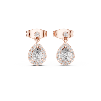 Elegant Pear-Cut Drop Earrings with Diamond Halo