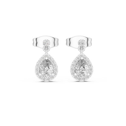 Elegant Pear-Cut Drop Earrings with Diamond Halo