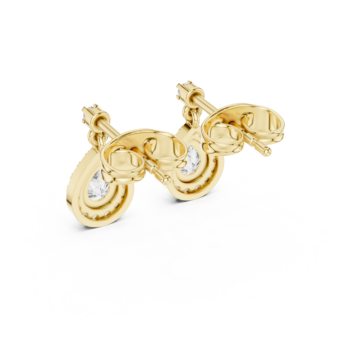 Elegant Pear-Cut Drop Earrings with Diamond Halo