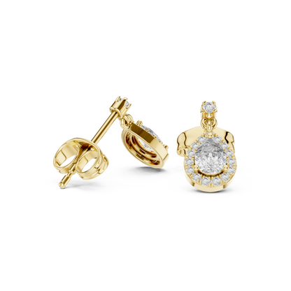 Elegant Pear-Cut Drop Earrings with Diamond Halo