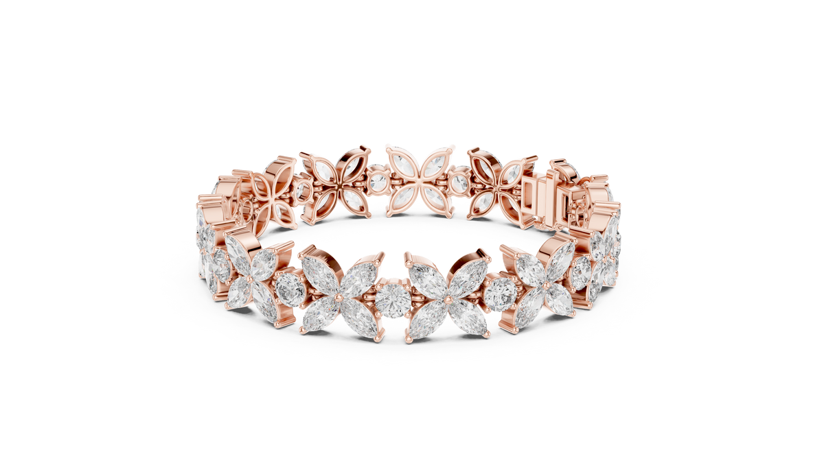 Floral Marquise Diamond Bracelet