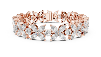 Floral Marquise Diamond Bracelet