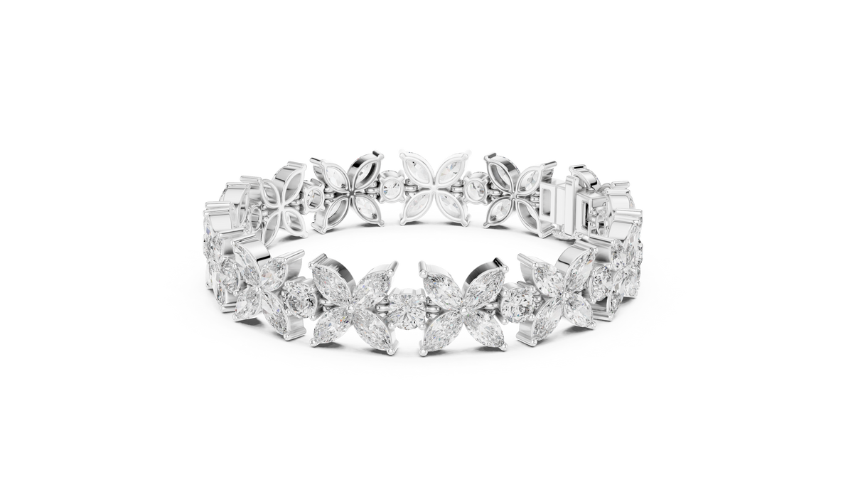 Floral Marquise Diamond Bracelet
