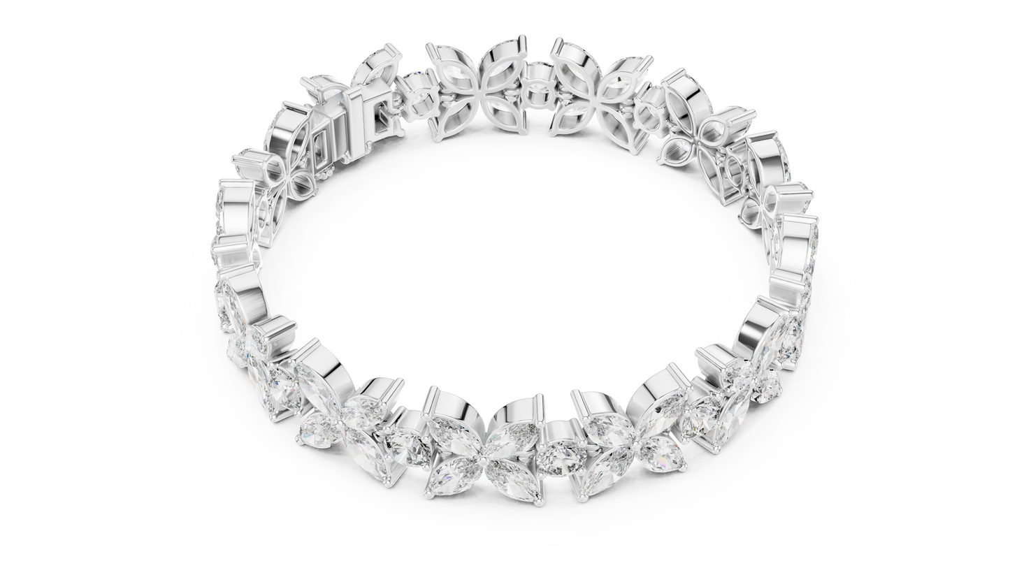 Floral Marquise Diamond Bracelet