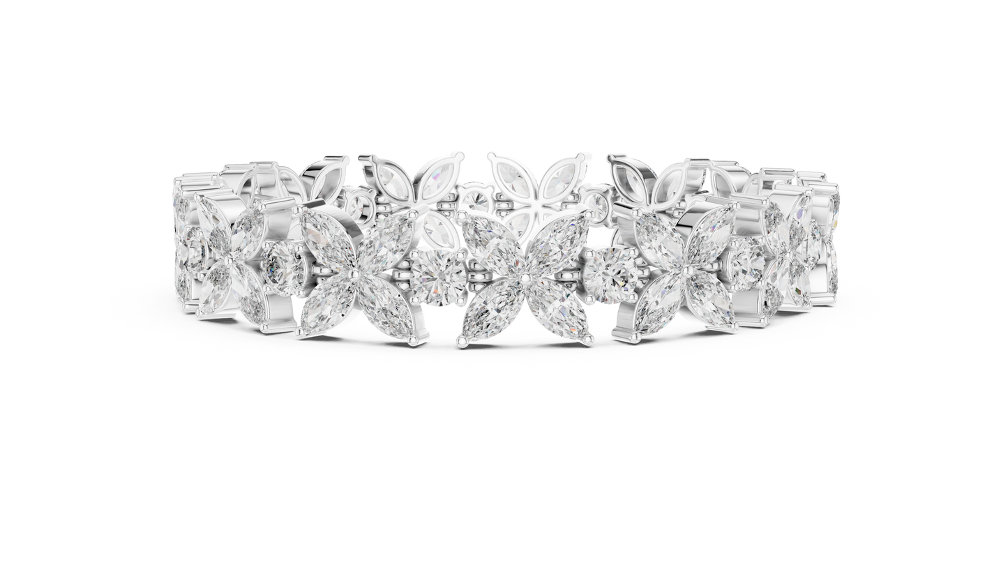 Floral Marquise Diamond Bracelet
