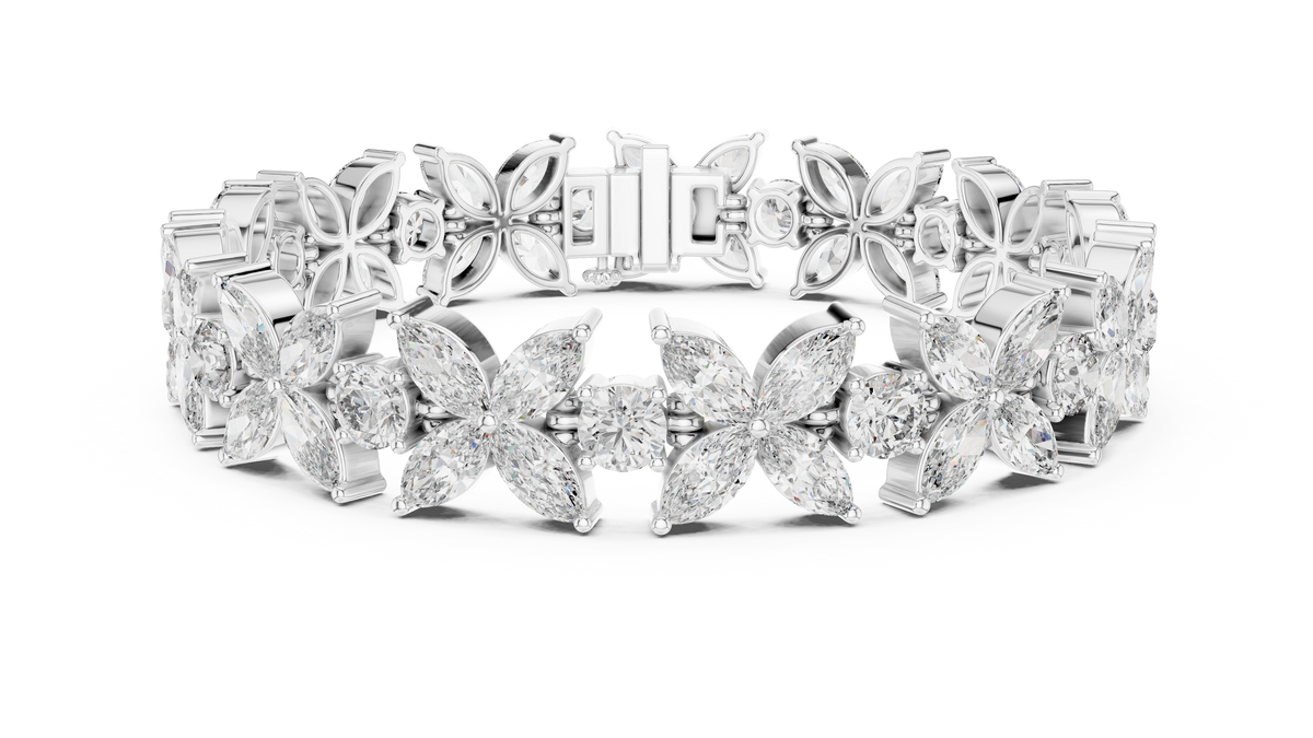 Floral Marquise Diamond Bracelet