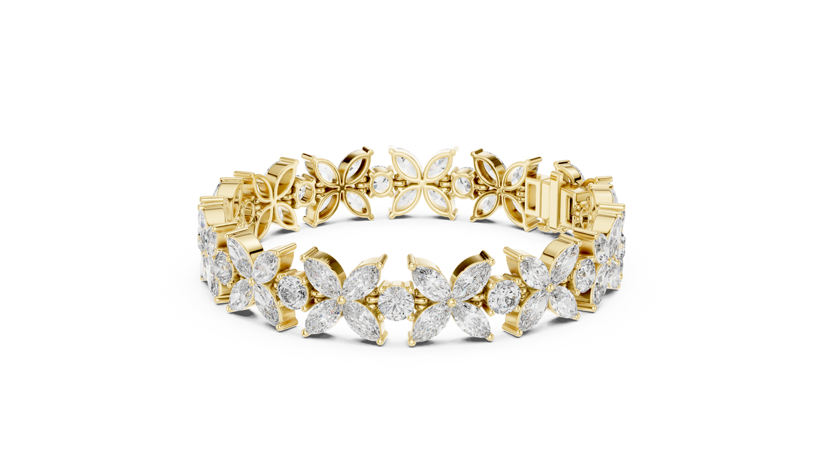 Floral Marquise Diamond Bracelet