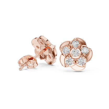 Diamond Seven-Stone Floating Floral Studs