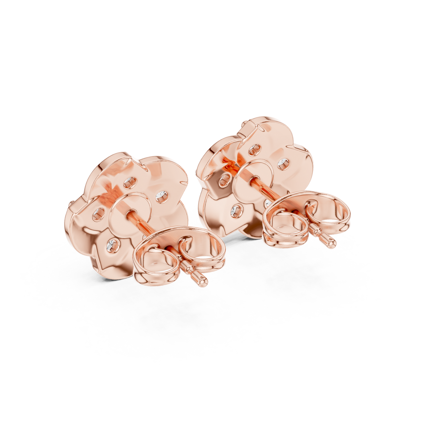 Diamond Seven-Stone Floating Floral Studs