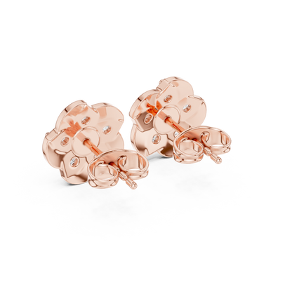 Diamond Seven-Stone Floating Floral Studs