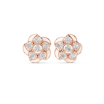 Diamond Seven-Stone Floating Floral Studs