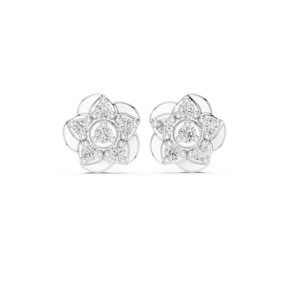 Diamond Seven-Stone Floating Floral Studs