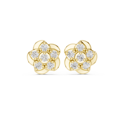 Diamond Seven-Stone Floating Floral Studs