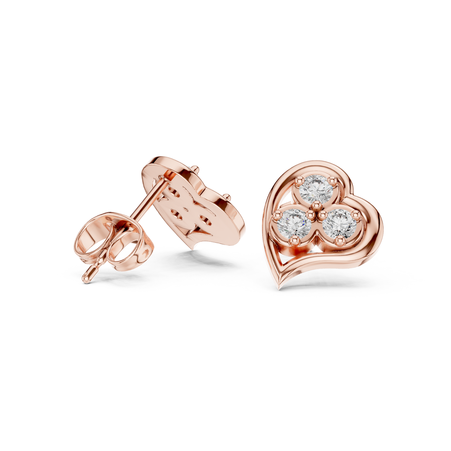 Diamond Round Composite Cluster Stud Earrings