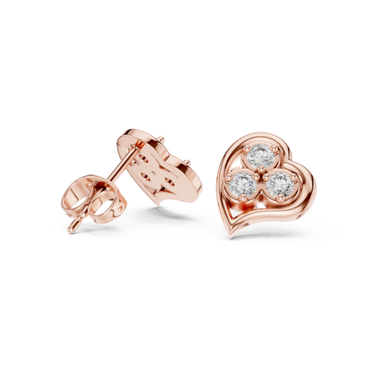 Diamond Round Composite Cluster Stud Earrings