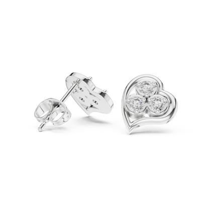 Diamond Round Composite Cluster Stud Earrings