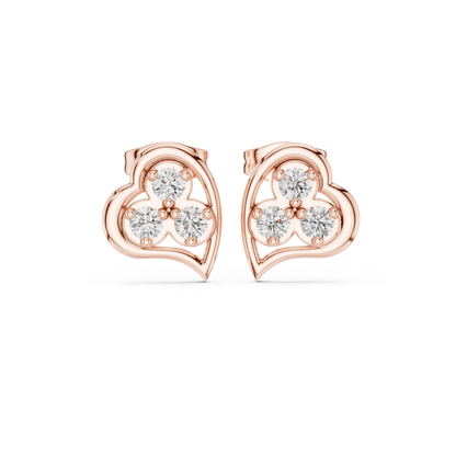 Diamond Round Composite Cluster Stud Earrings