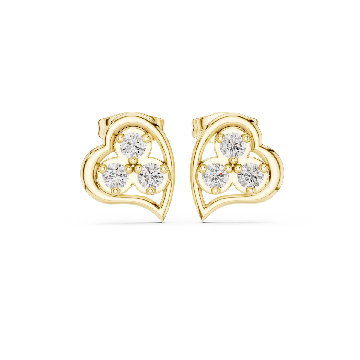 Diamond Round Composite Cluster Stud Earrings