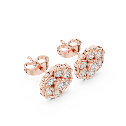 Diamond Cushion-Style Composite Cluster Studs