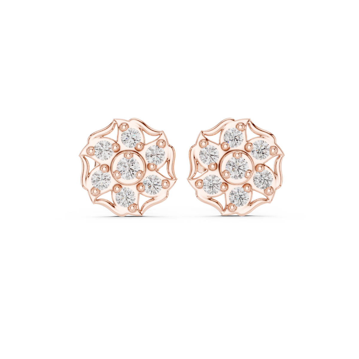 Diamond Cushion-Style Composite Cluster Studs