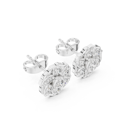 Diamond Cushion-Style Composite Cluster Studs