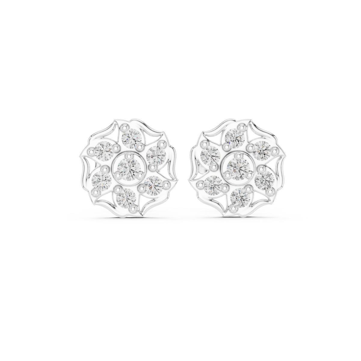 Diamond Cushion-Style Composite Cluster Studs