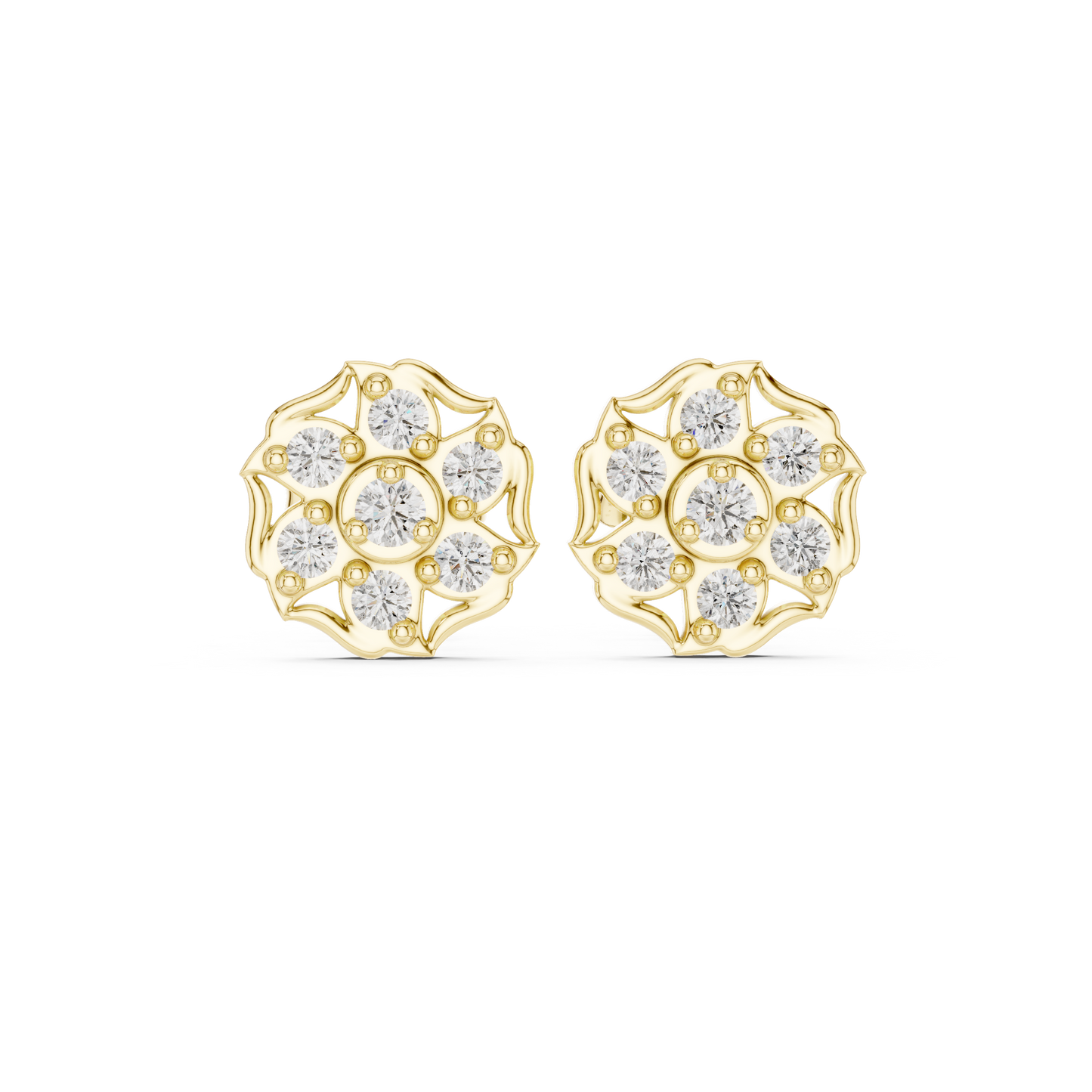 Diamond Cushion-Style Composite Cluster Studs