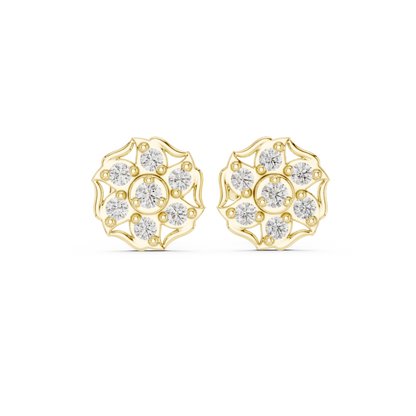 Diamond Cushion-Style Composite Cluster Studs