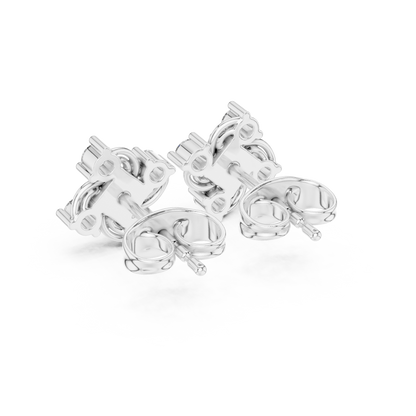 Diamond Seven-Stone Floral Petal Cluster Studs
