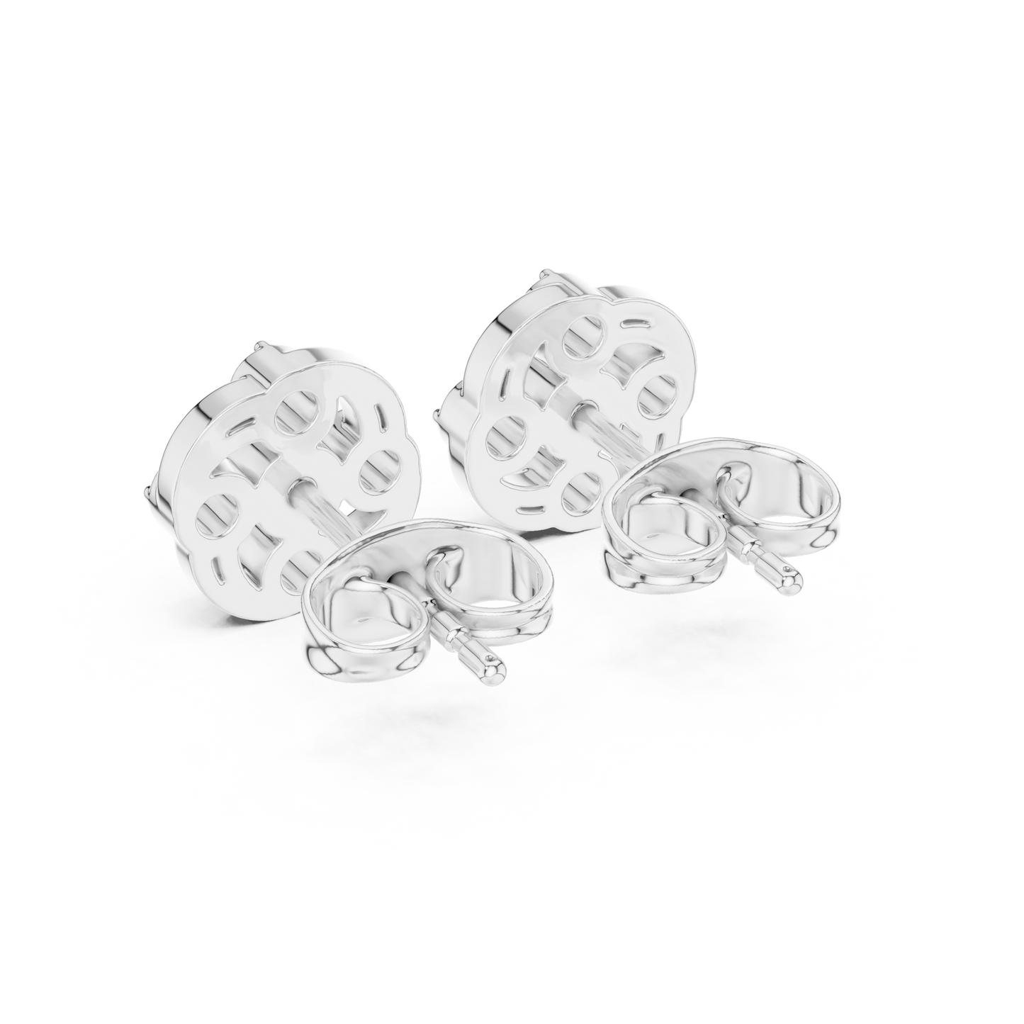 Diamond Spiraling Petal Vortex Stud Earrings