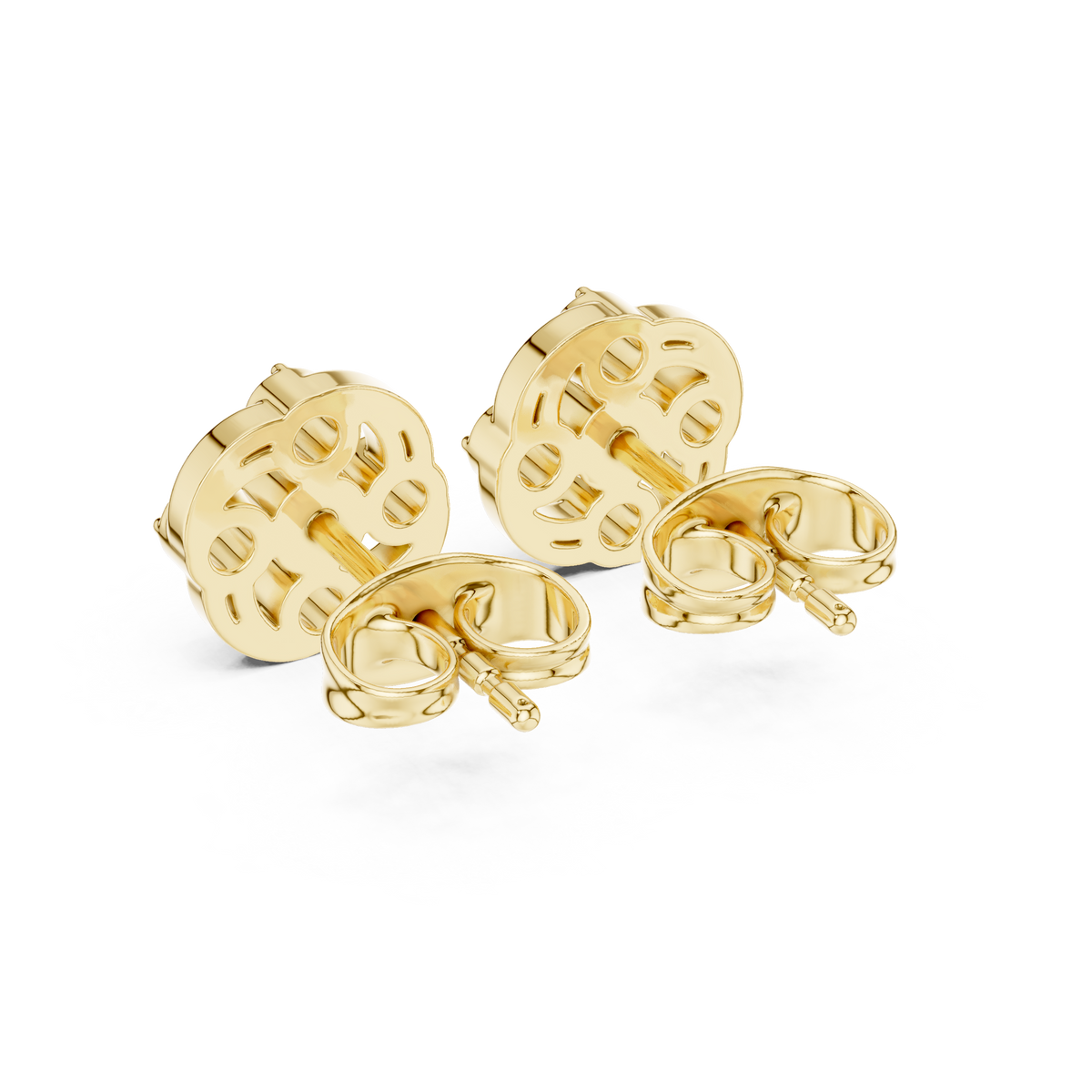 Diamond Spiraling Petal Vortex Stud Earrings