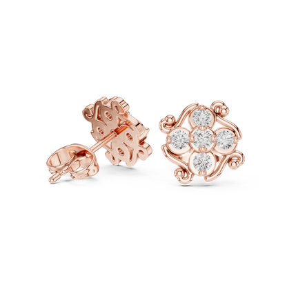 Diamond Interlocking Woven Starburst Studs