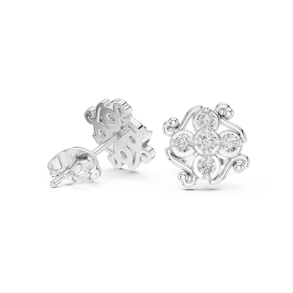 Diamond Interlocking Woven Starburst Studs
