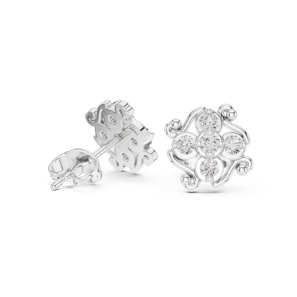 Diamond Interlocking Woven Starburst Studs