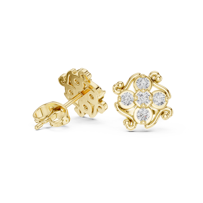 Diamond Interlocking Woven Starburst Studs