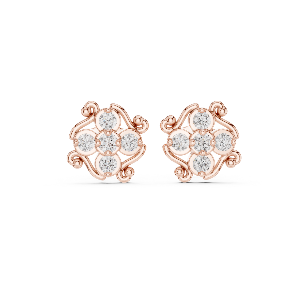 Diamond Interlocking Woven Starburst Studs