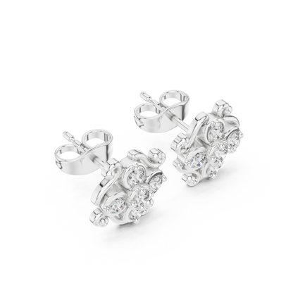 Diamond Interlocking Woven Starburst Studs