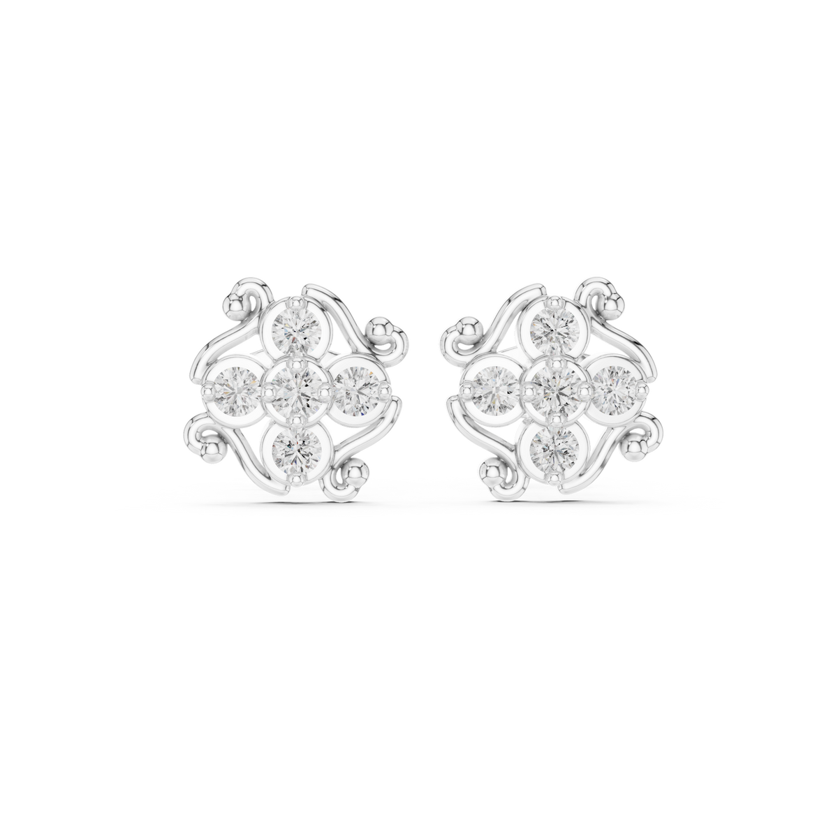 Diamond Interlocking Woven Starburst Studs