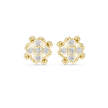 Diamond Interlocking Woven Starburst Studs