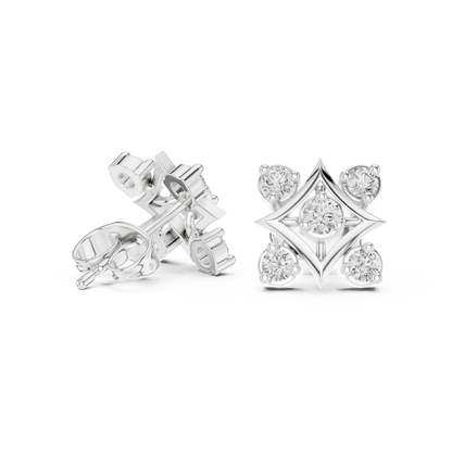 Diamond Compass Starburst Geometric Studs