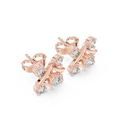 Diamond Compass Starburst Geometric Studs