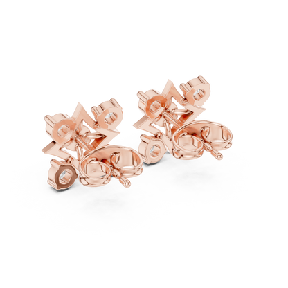 Diamond Compass Starburst Geometric Studs