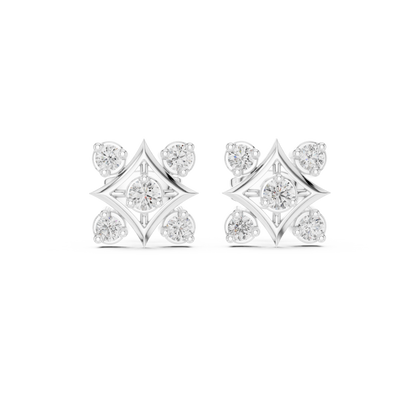 Diamond Compass Starburst Geometric Studs