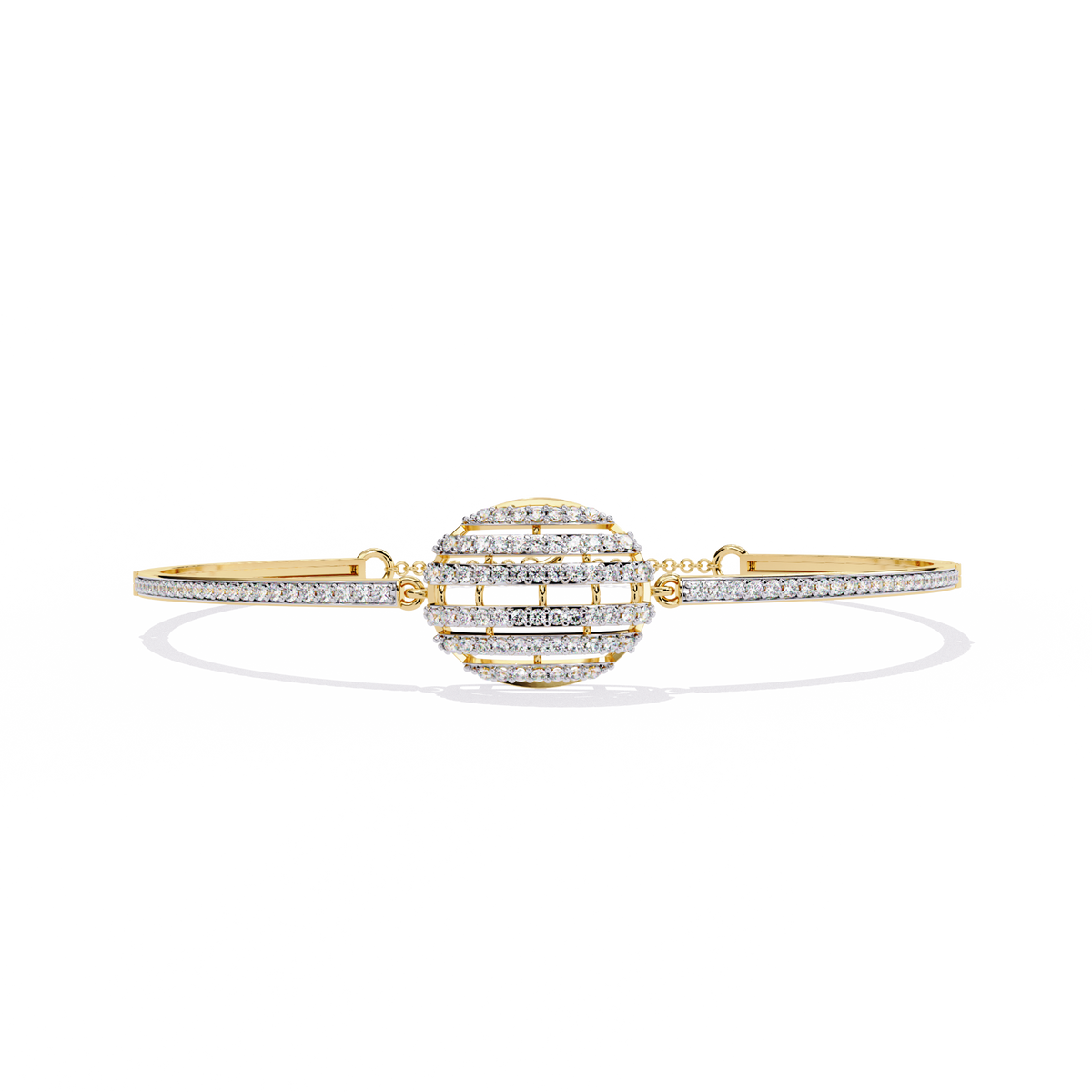 Celeste Orb Diamond Bangle Yellow Gold