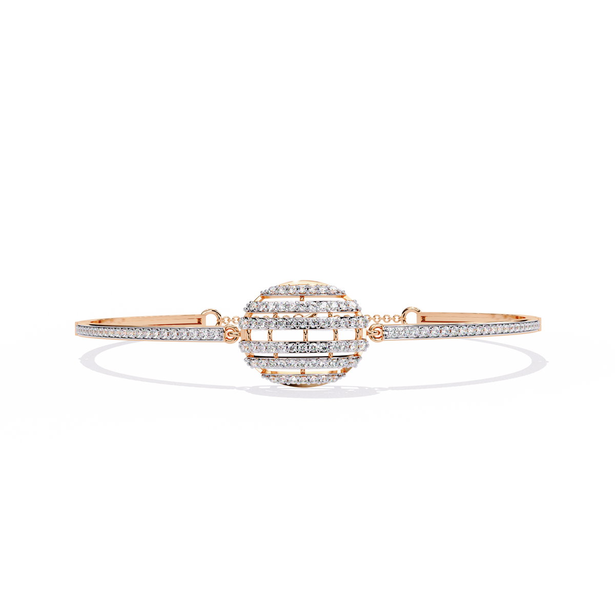 Celeste Orb Diamond Bangle Rose Gold