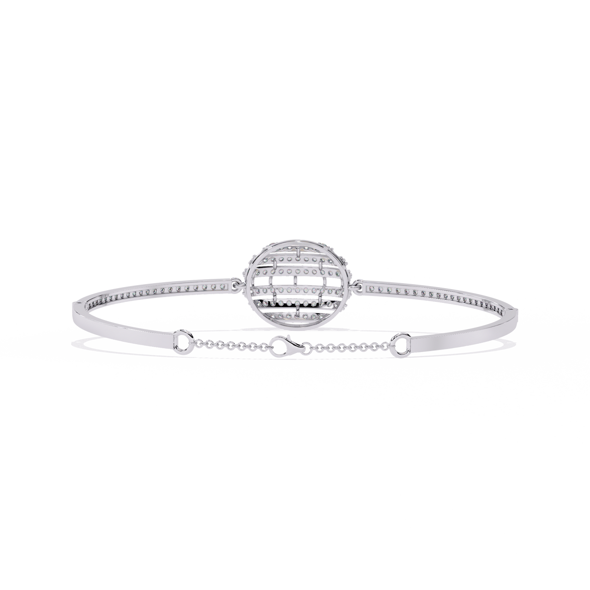 Celeste Orb Diamond Bangle White Gold