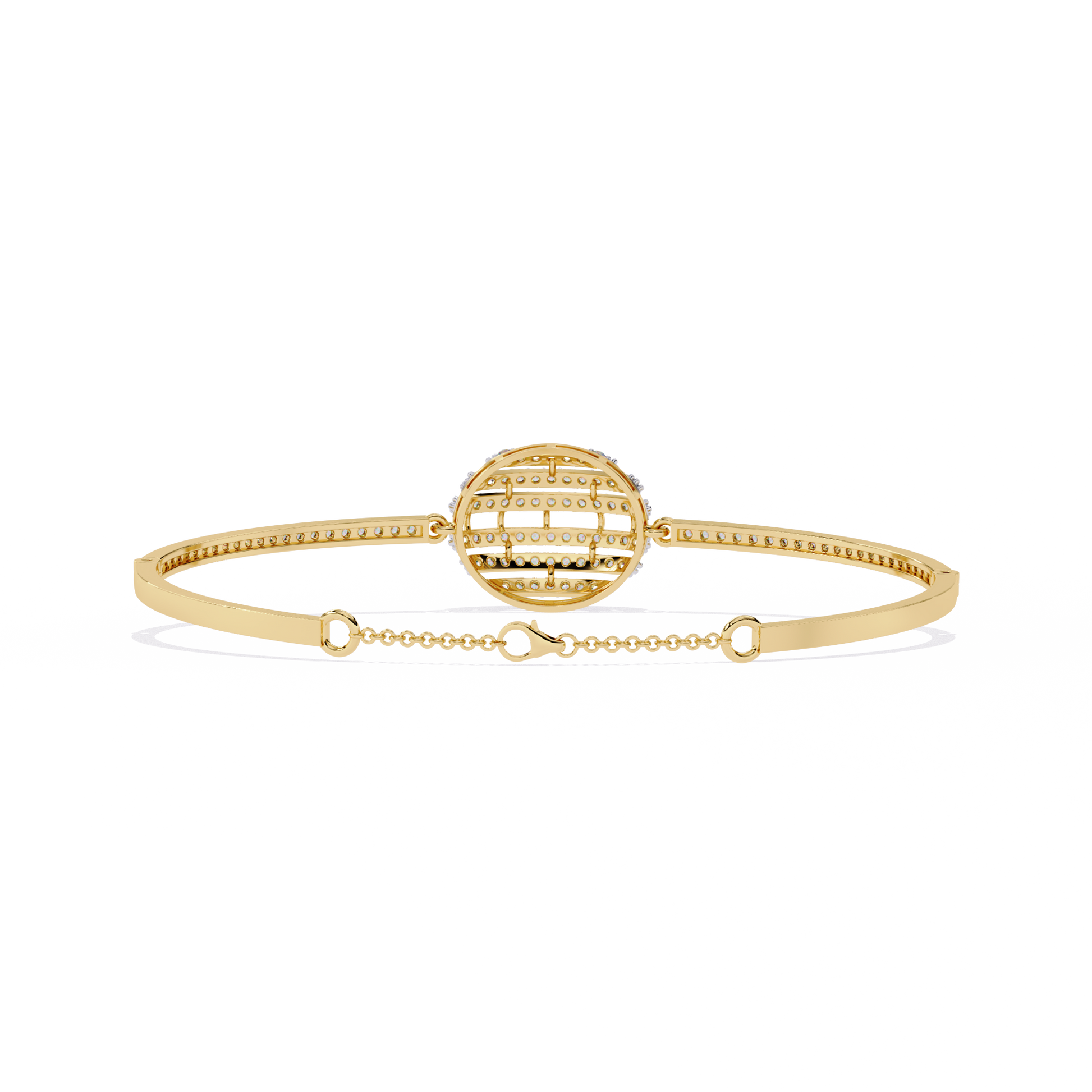 Celeste Orb Diamond Bangle Yellow Gold