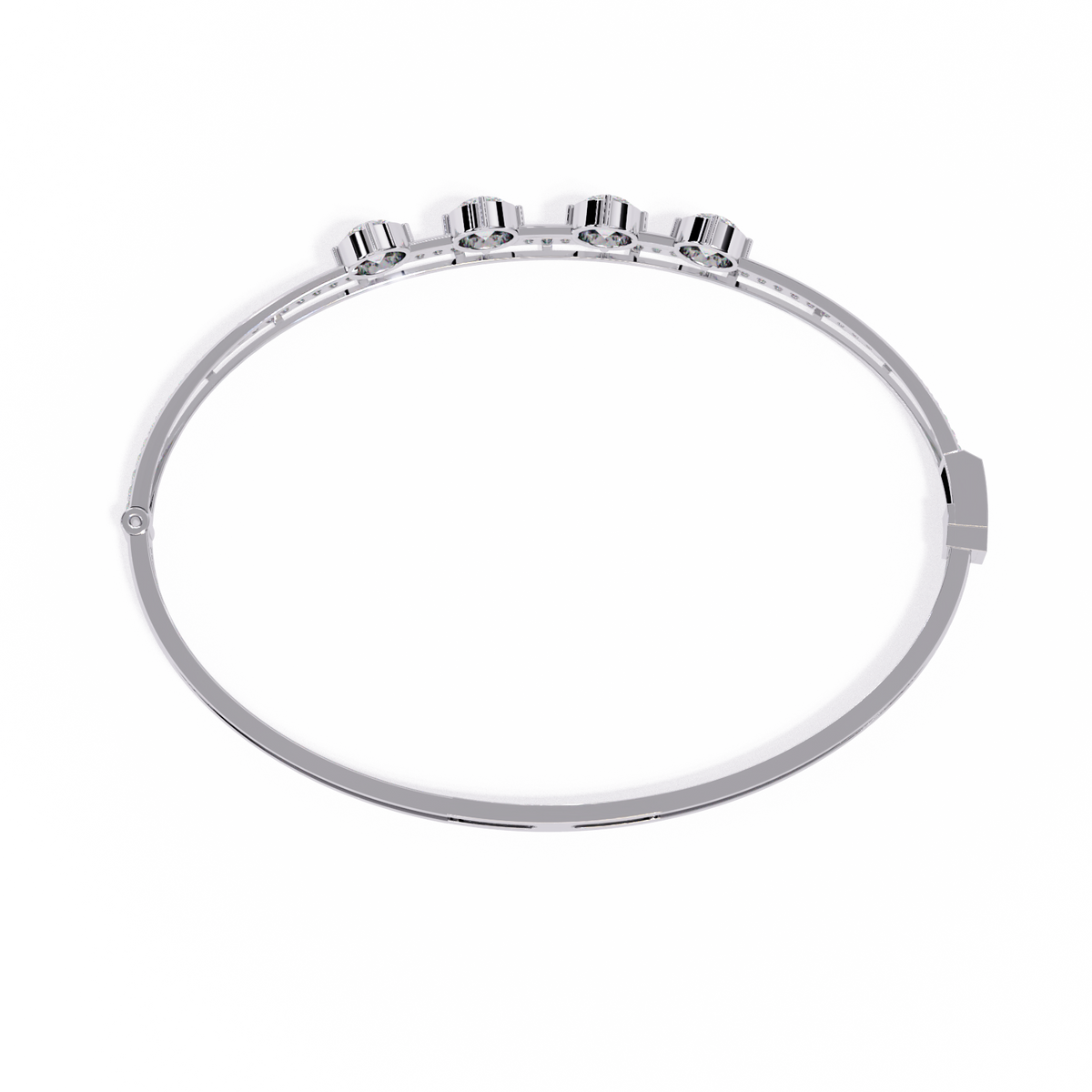 Eternal Quartet Diamond Bangle White Gold