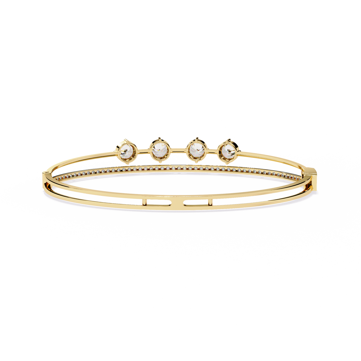 Eternal Quartet Diamond Bangle Yellow Gold