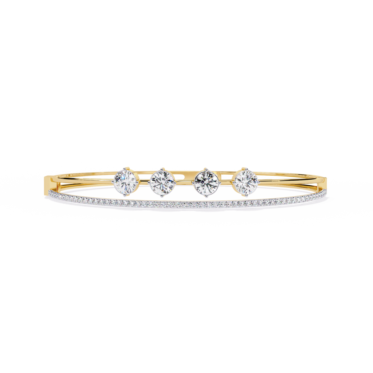Eternal Quartet Diamond Bangle Yellow Gold